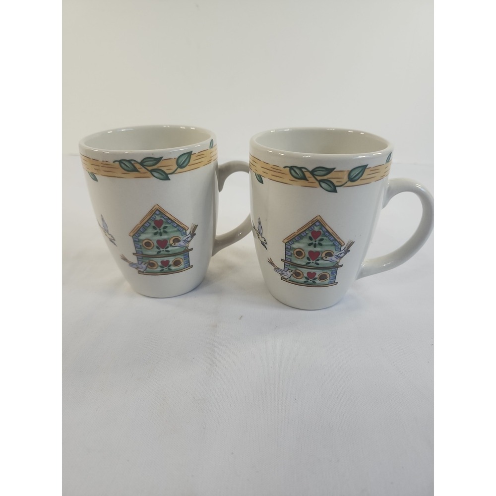 Set Of 2 Thomas Pottery Bird House Coffee‎ Cups